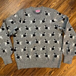 Kate Spade Claude dachshund Gray Sweater with Black and White Dog Pattern ❤️